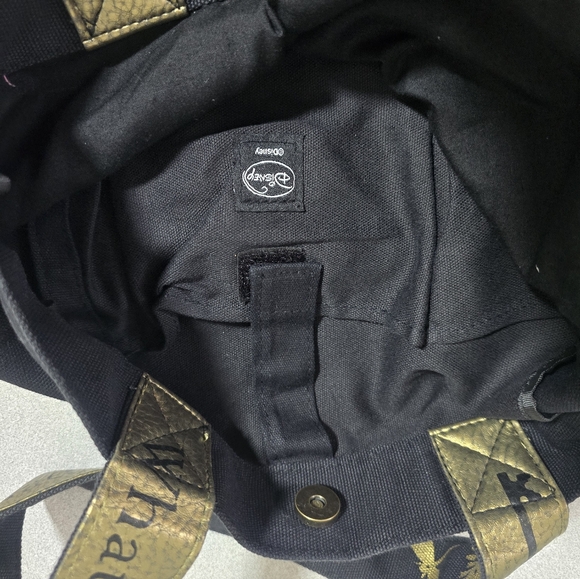 Disney Black and Gold Mad Hatter Tote Bag - Picture 2 of 5